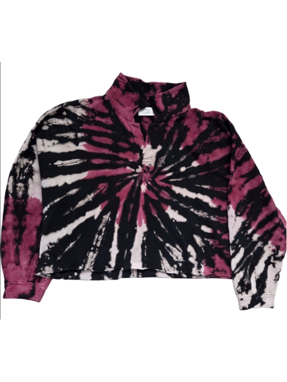 Women's Vintage Havana Tie-Dye Sweatshirt L Black Burgundy